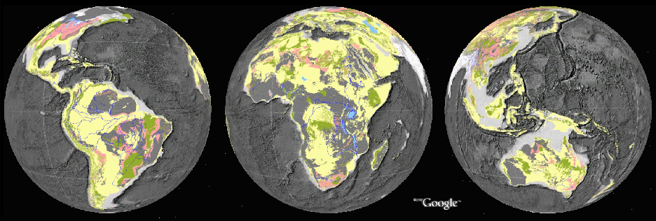 Continental geology by Era